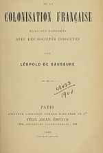 150px-Saussure_Psycholgy_de_la_Colonisation_Title_Page_%281899%29.jpg